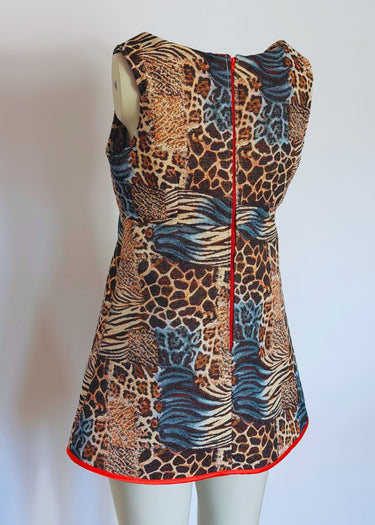 Leopard Print Tapestry Mini Mod Dress