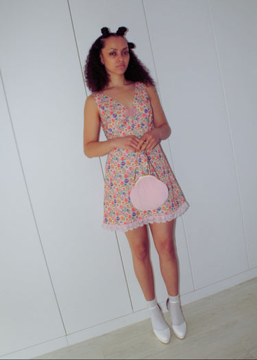Pastel Floral Festival Summer Mod Dress