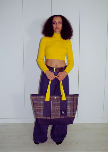 Oversized Tartan Tote Bag