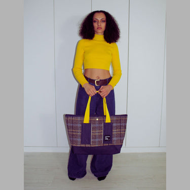Oversized Tartan Tote Bag