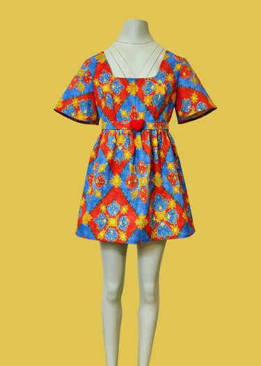 Geometric Upcycled Party Skater Dress