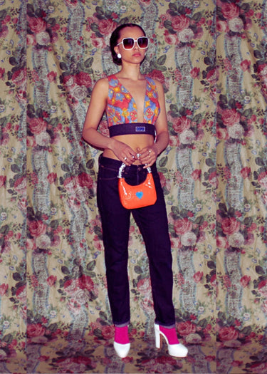 Upcycled Mini Orange Croc Bag