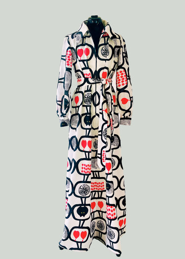 70's inspired Maxi Shirt Dress