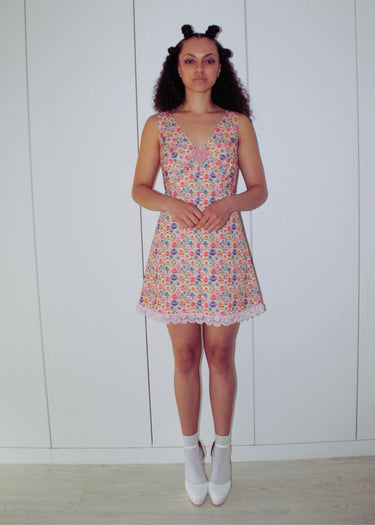 Pastel Floral Festival Summer Mod Dress