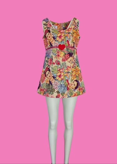 Vintage Frida Upcycled Tapestry Mini Mod Dress