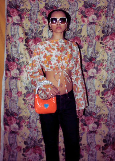 Upcycled Festival Kimono Cropped Top