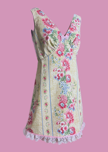 Vintage Pastel Floral Festival Upcycled Dress