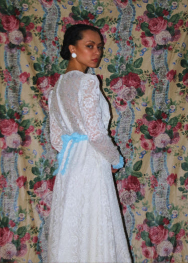 Vintage Lace Ivory Maxi Dress