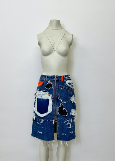 Upcycled Denim Pencil Skirt
