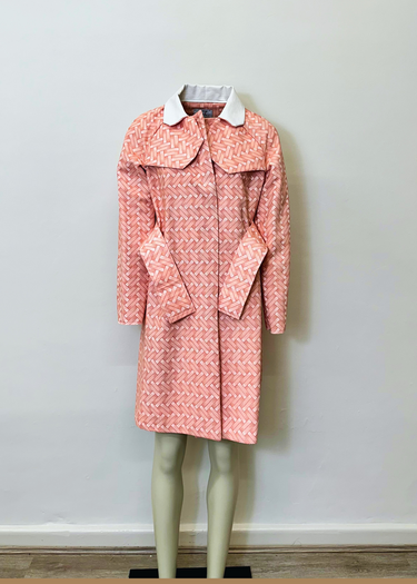 Vintage Waffle Pink Upholstery Trench Coat
