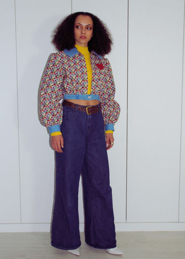 Abstract Upholstery Upcycled Jacket