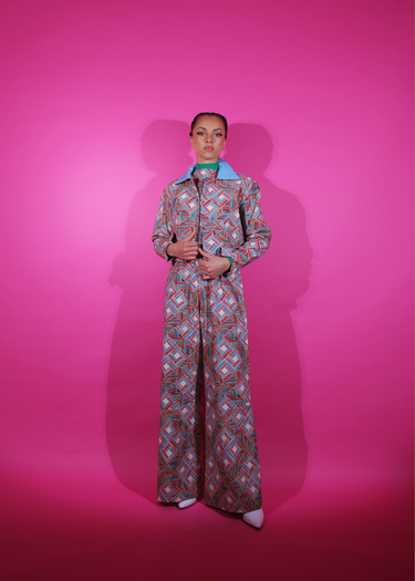 Vintage Geometric Cotton x Upholstery Jacket