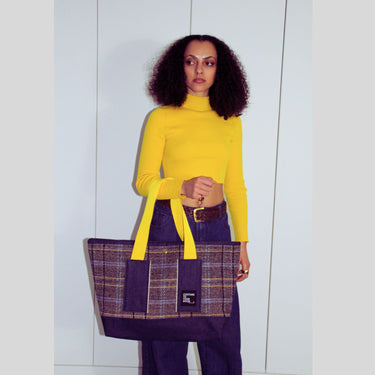 Oversized Tartan Tote Bag
