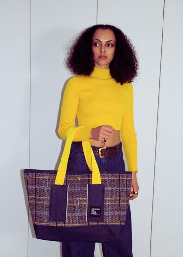 Oversized Tartan Tote Bag