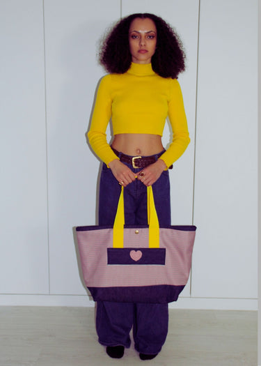 Oversized Houndstooth Tote Bag