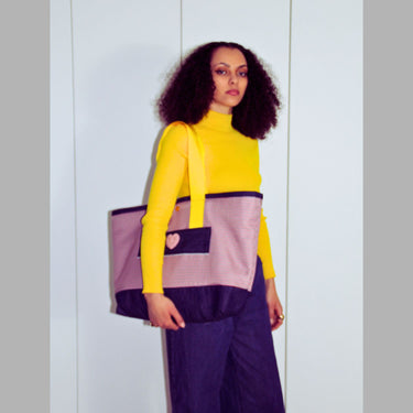 Oversized Houndstooth Tote Bag