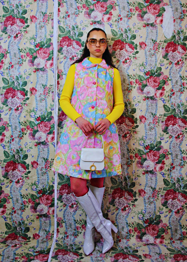 1960's Quilted Upcycled A Line Dress