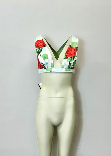 Upcycled Vintage Floral Rose Cropped Top