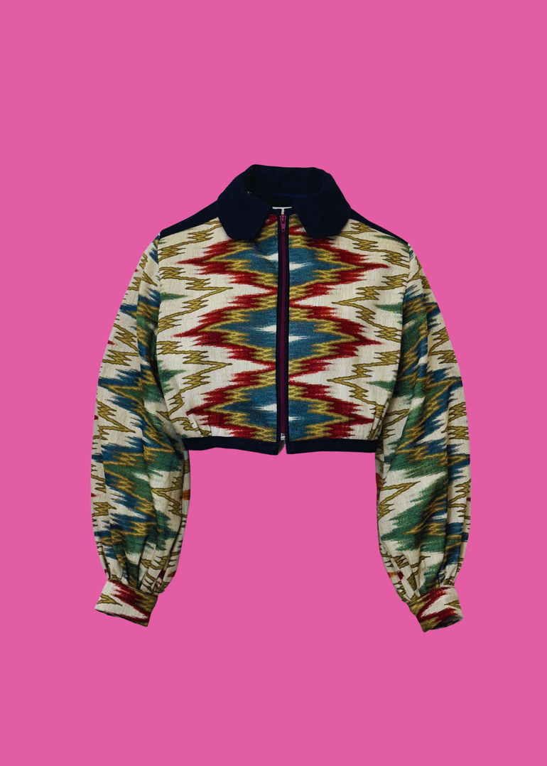 Turquoise Corduroy Upcycled x Denim Jacket