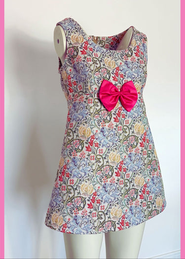 Vintage Upcycled Tapestry Mini Mod Dress