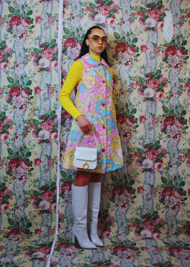1960's Quilted Upcycled A Line Dress