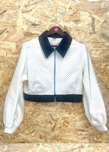Waffle Cream Upholstery x Denim Jacket