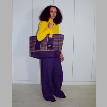Oversized Tartan Tote Bag