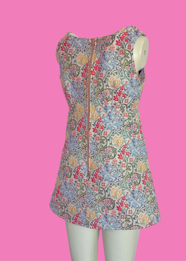 Vintage Upcycled Tapestry Mini Mod Dress