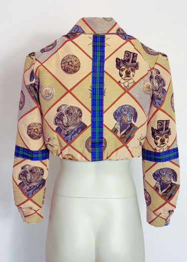 Upcycled Tapestry Dog Print Jacket