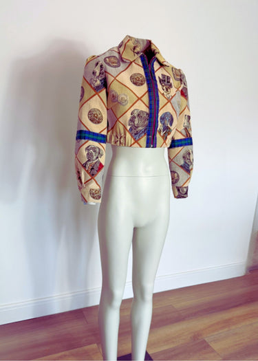 Upcycled Tapestry Dog Print Jacket