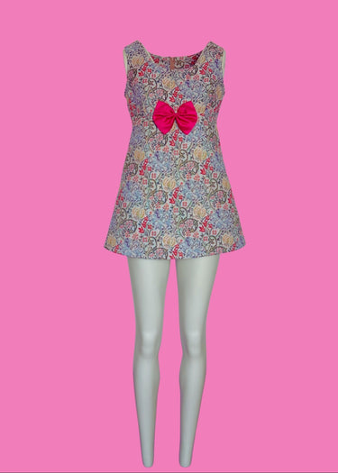 Vintage Upcycled Tapestry Mini Mod Dress