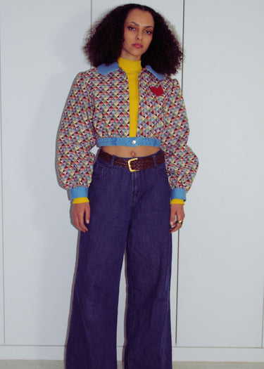 Abstract Upholstery Upcycled Jacket