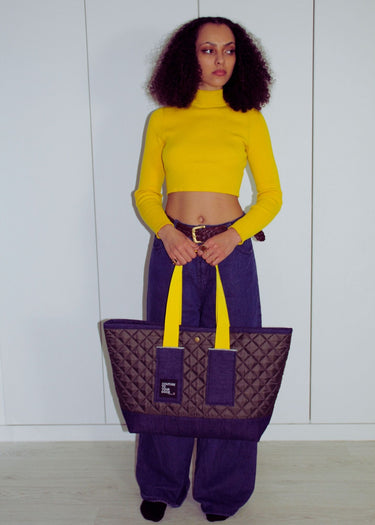 Oversized Quilted Tote Bag