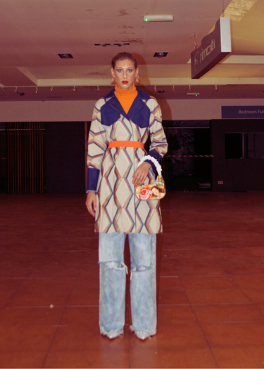 Vintage Upholstery Woven Trench Coat