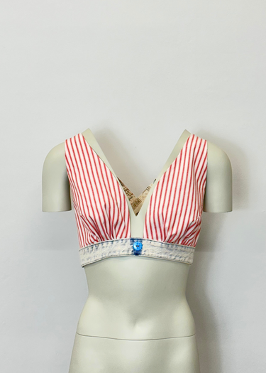 Upcycled Nautical Upcycled Cropped Top