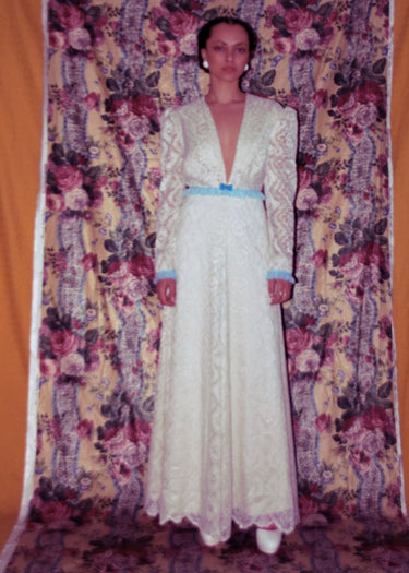 Vintage Lace Ivory Maxi Dress