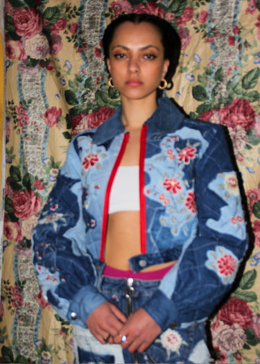 Upcycled Denim Bomber Jacket