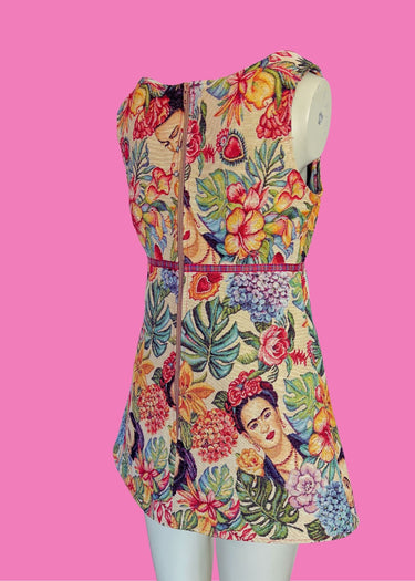 Vintage Frida Upcycled Tapestry Mini Mod Dress