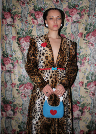 Leopard Print Plunge Neck Maxi Dress