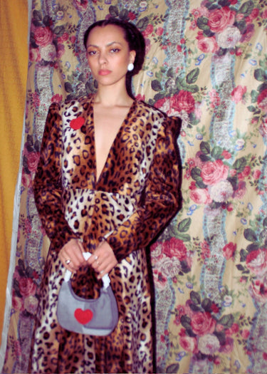Leopard Print Plunge Neck Maxi Dress