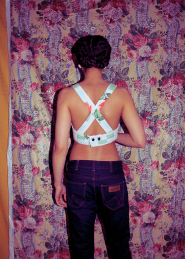 Upcycled Vintage Floral Rose Cropped Top