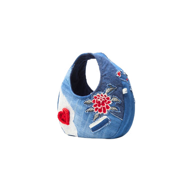 Upcycled Denim Heart Moon Bag